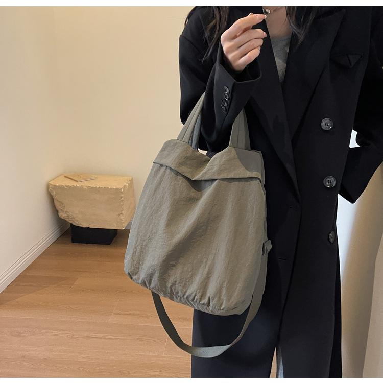 Canvas Large-capacity Bag 2024 New Korean Version Handbag Bag Large Bag Shoulder Leisure Student Bag