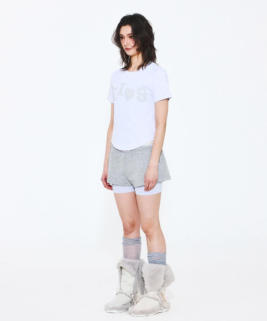 Kimseupeulesikoteunmakes Bumpy Kiss Logo T-Shirt Gray