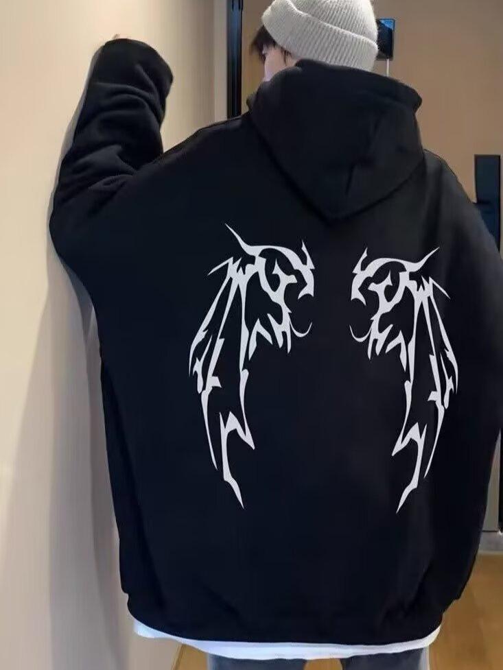 Men's Plus Size Loose Hooded Sweatshirt - Trendy Autumn/Winter Casual Pullover Hoodie