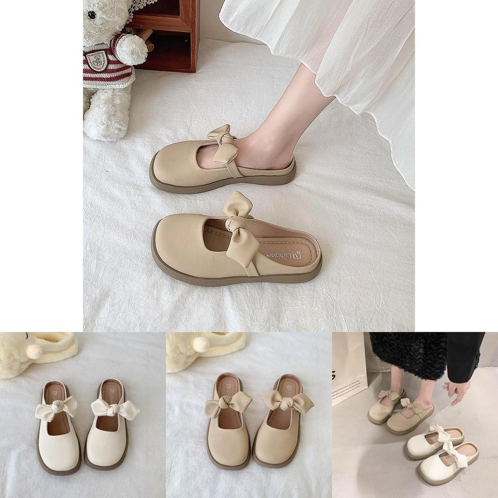 Soft Sole Comfortable Butterfly Knot Casual Sandals For Girls In Beige And Apricot