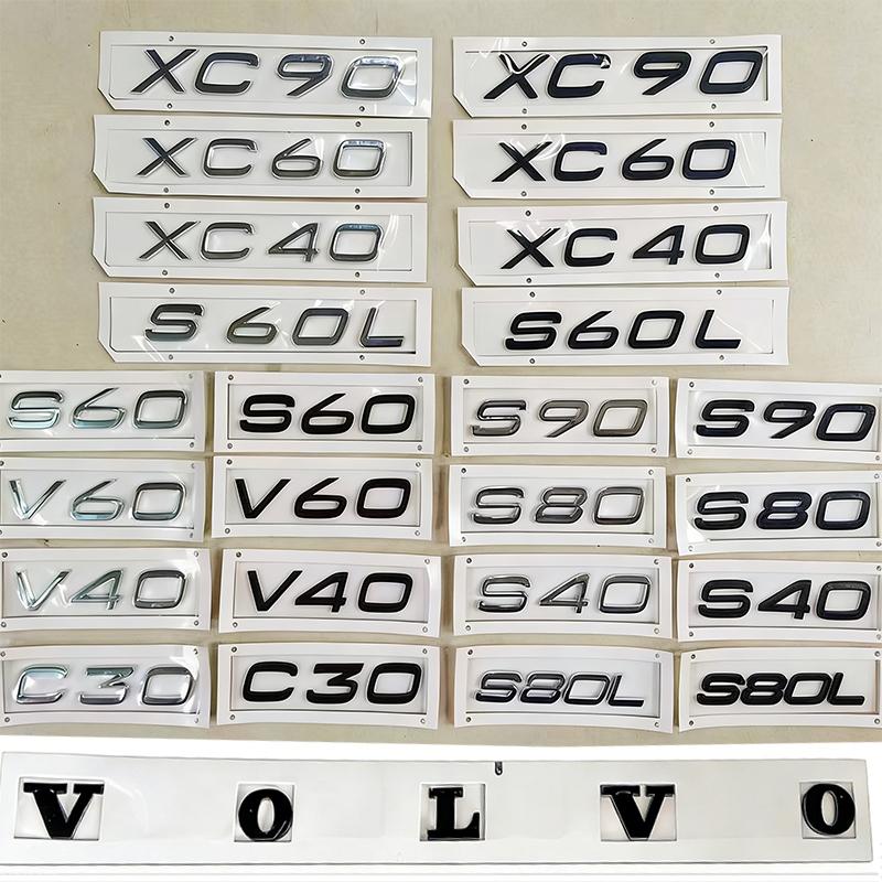 vzpgl9 Volvo Car Trunk Letter Logo Emblem 3D ABS Badge Sticker for XC40 XC60 XC90 S40 S60 S80 V40L V60L V80L AWD T4 T5 T6 T8 D3 D4 D5