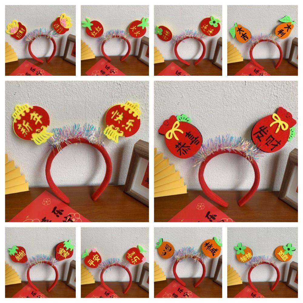 Cartoon Snake Year Headband Red Hairband Festive New Year Headwear  Party Decoration