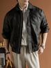 Spring & Autumn Men's Trendy PU Leather Motorcycle Jacket: Handsome, Casual, Loose Fit, Plus Size