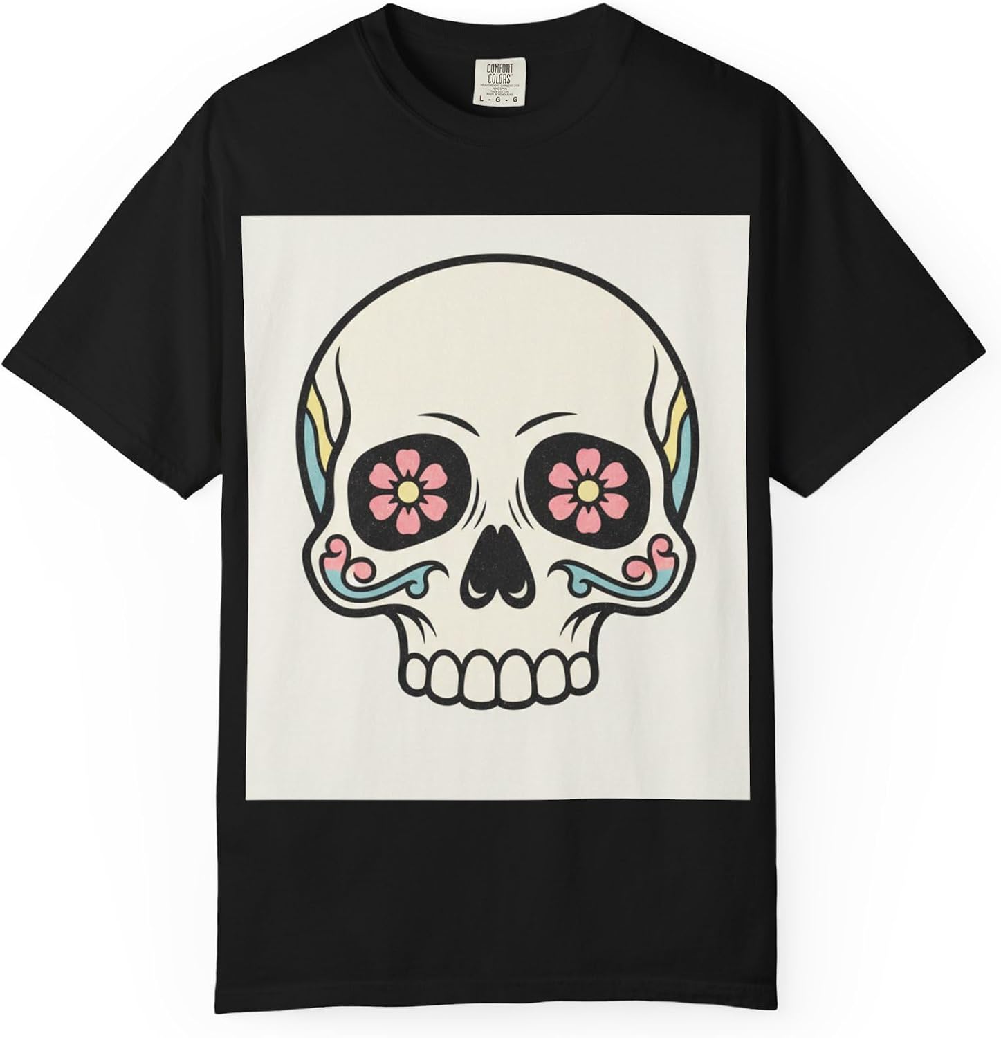 Sugar Skull T-Shirt | Floral Eye Day of The Dead Graphic Tee XXL