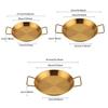 New 20cm/24cm/28cm Flat Bottomed Plate with Handle Gold Silver Snack Plate Stainless Steel Thicked Seafood Plate Seafood Cooking