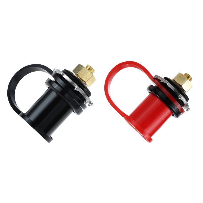 250A Battery Charging Post 3/8" Stud Remote Battery Junction Post Connector Terminals Waterproof Cap Battery Charger Jumper Post
