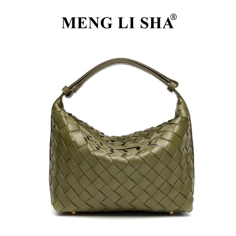 

New niche hand-woven women s bags, portable lunch box bags, simple and small one-shoulder crossbody bento bags оливковий колір