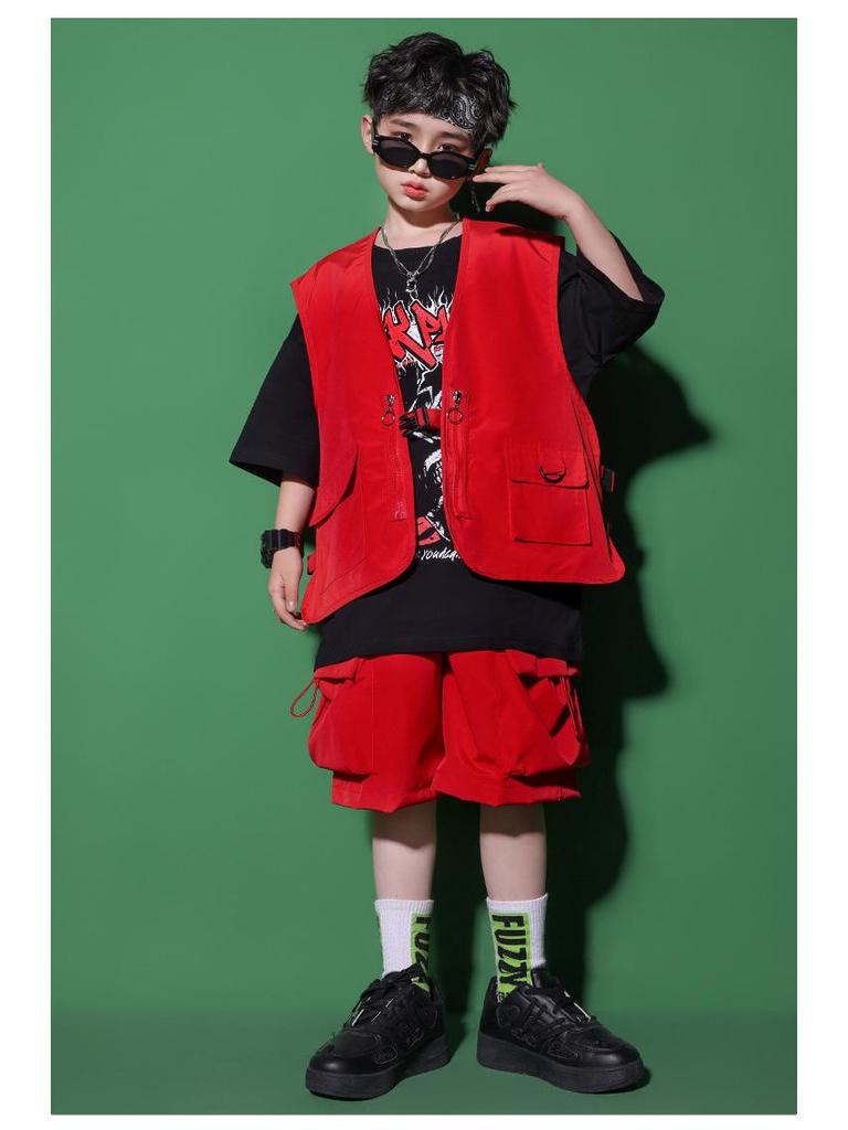 Girls' Japanese Street Dance Performance & Catwalk Costume: Trendy Hip-Hop Suit