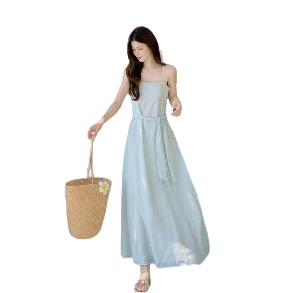 2026 Summer New Gentle Vacation Style Design Sense Atmosphere Elegant Temperament Suspender Long Dress Dress Female Chic