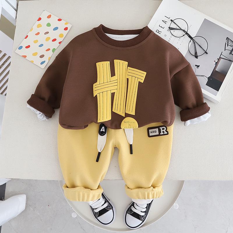 Yihao Spring & Autumn Sweatshirt Set for Boys - Stylish Two-Piece Children’s Wear