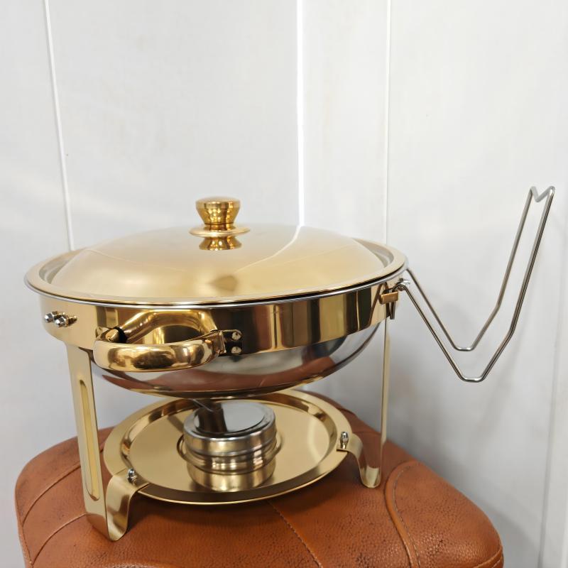 Stainless Steel Round Chafing Dish with Hangable Heat Preservation Container