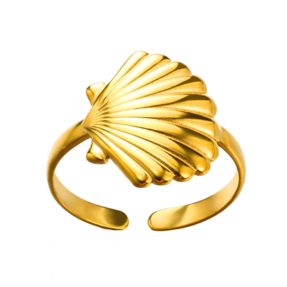 

Кольцо для вечеринки, тема океана, регулируемое кольцо в виде ракушки, морской звезды, для женщин, полированная нержавеющая сталь, украшение на палец для вечеринки, аксессуара для свидания