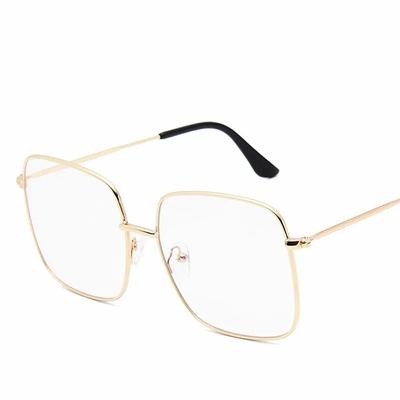 Retro Große Quadratische Sonnenbrille Frauen Vintage Shades Progressive Metall Farbe Sonnenbrille Für Weibliche Mode Designer Lunette