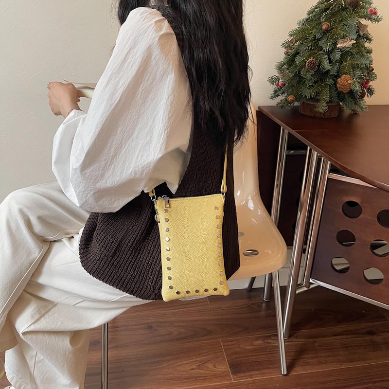 Women's Rivet Crossbody Phone Bag Shoulder Bag