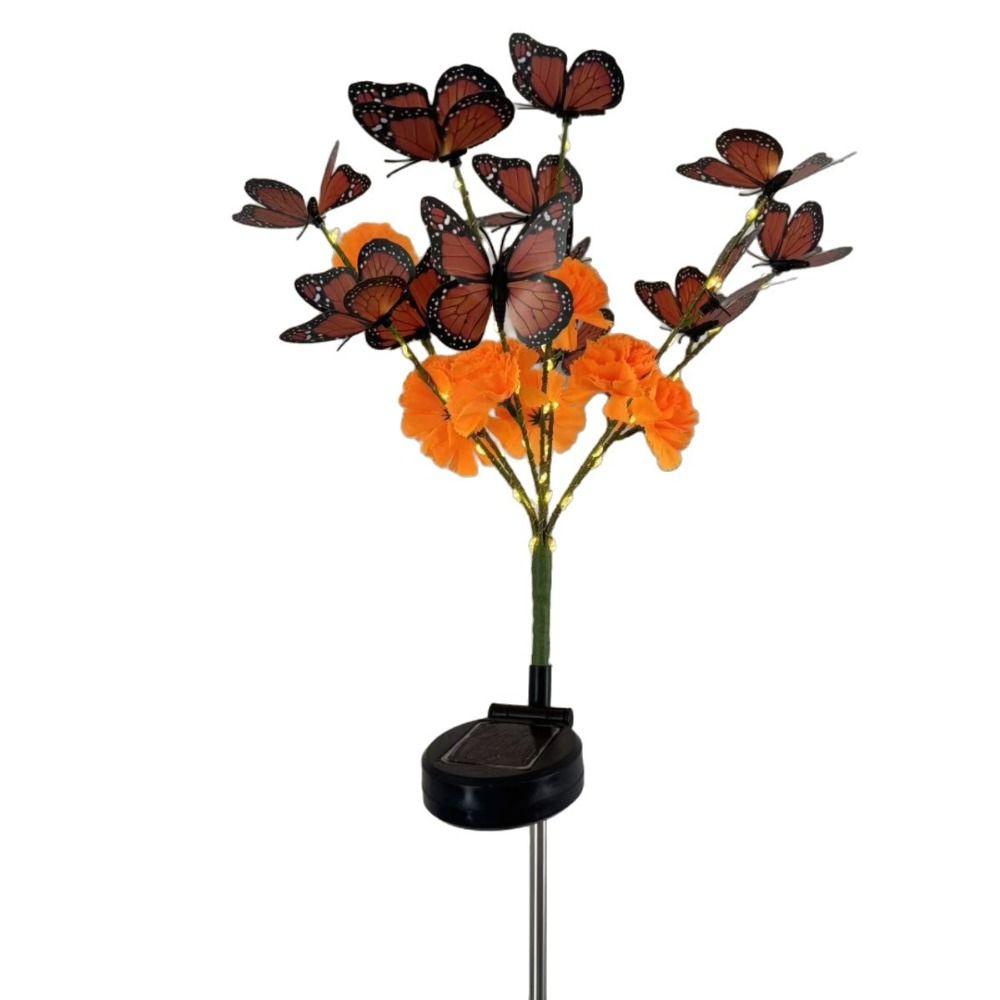 Simulated Flowers Butterfly Tree Stake Lights Artificial Marigold Shy Grass Lights Outdoor Garden