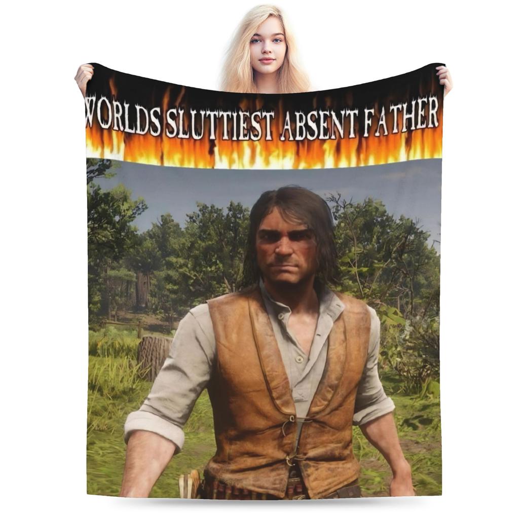 Arthur Morgan Baby Mädchen Gestrickte Decke Flanell RDR2 Spiel Super Warme Überwurfdecke für Draußen Reisen Schlafzimmer Steppdecke