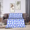 Daisy Flower Pattern Blanket Spring  Warm Cozy Bedding Throws For Kids Adults Home Decor Flannel Bedspread Bed Cover