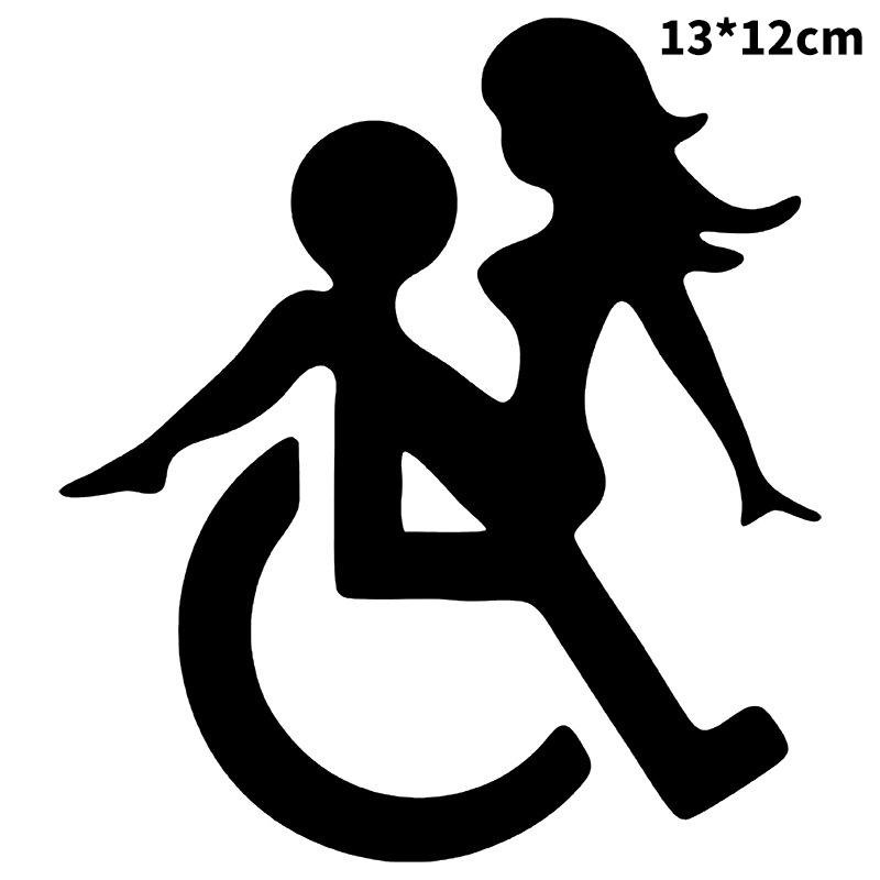 Persoană cu dizabilități Scaun cu rotile Autocolant pentru bara de protecție de la mașină Decal din vinil Autocamion Accesorii pentru vehicule Cască de motocicletă Portbagaj Autocolante de rulotă