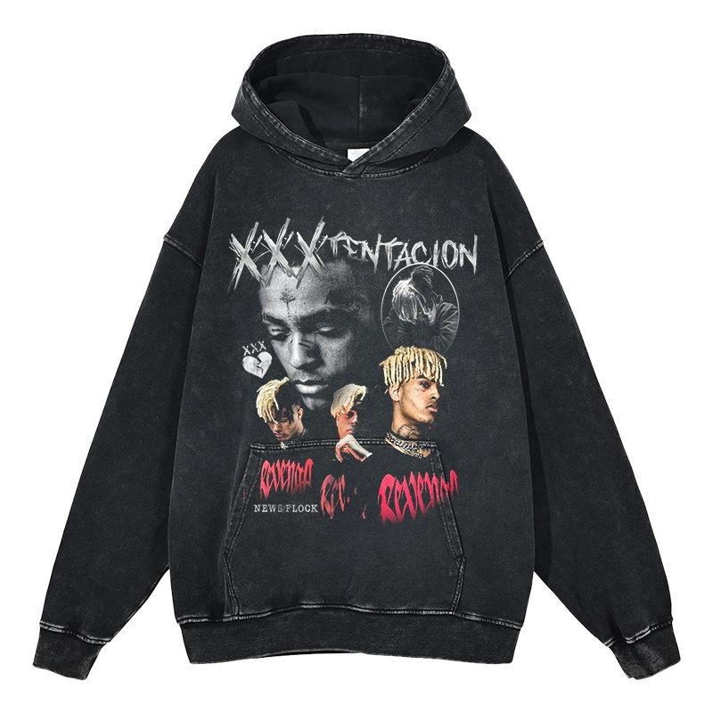 American Retro XXXTentacion Character Print Hip Hop Hoodie Sweatshirt