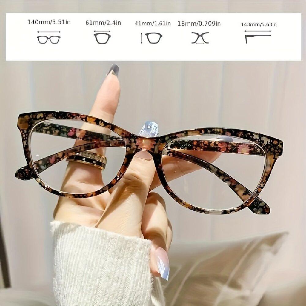 5PCS New Cat Eye Reading Glasses Summer Decoration Anti-blue Light Glasses Fashion Package Flower Glasses