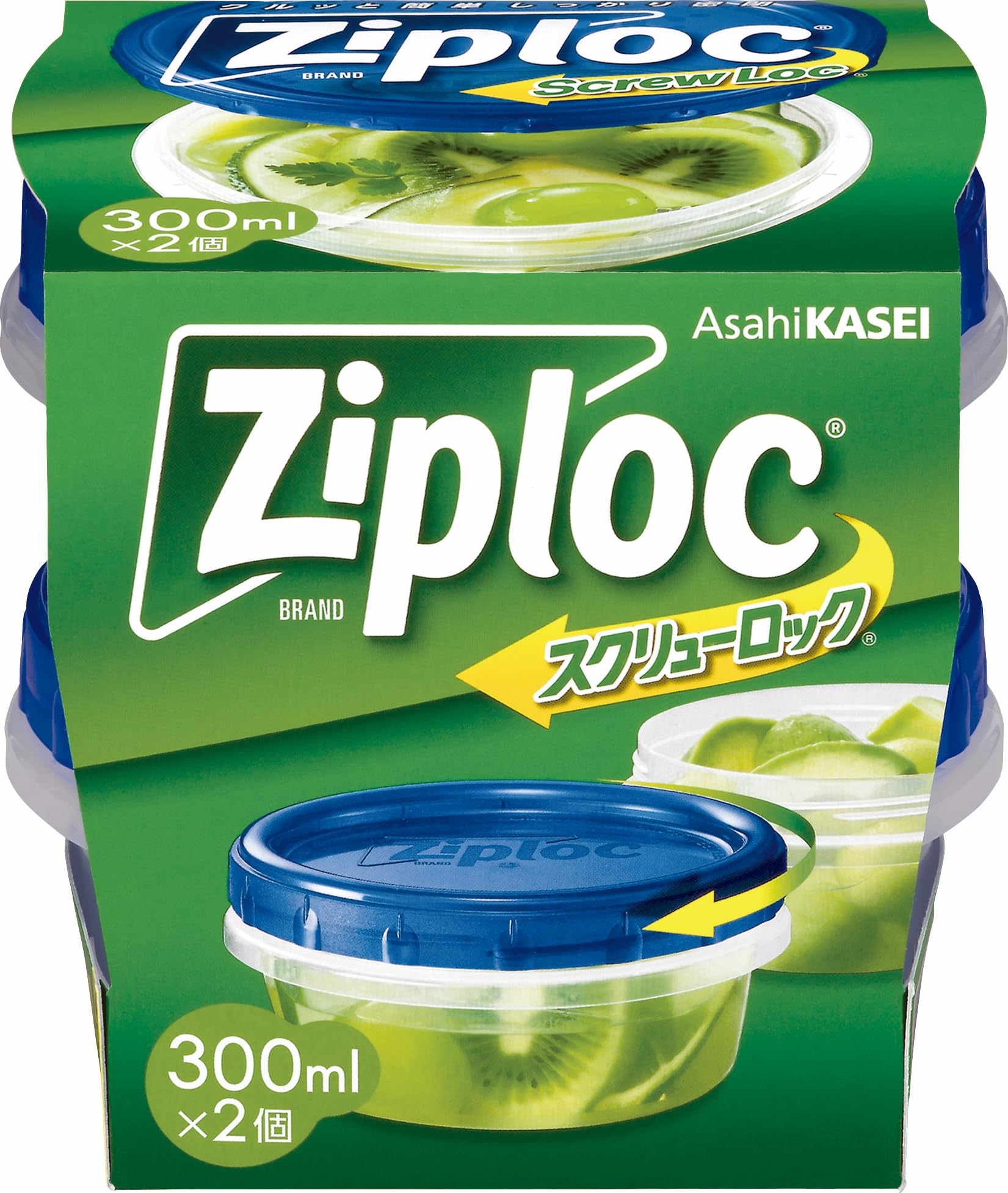 Ziploc 300ml Screw-Top Containers, (2-pack)
