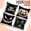 Home Decor Halloween Themed Pumpkin & Spider Web Pillows Pattern Cushion Cover Suitable For Sofa Bedroom Car Pillow Cover
