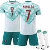 Portugal Away Jersey 2026 World Cup 7  Ronaldo Soccer Uniform Green Shorts Set Fan Version Adults Kids