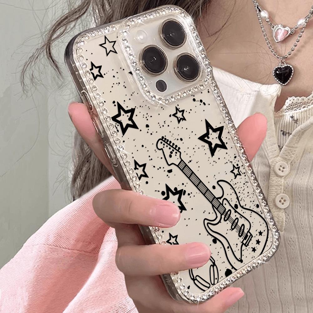 Bracelet Chain Phone Case For iPhone 17 16 15 13 14 for 17Air 17 12 14 16 Pro 17 14 16 Pro Max Sparking Diamond Cute Pattern Hard Cover With Lanyard