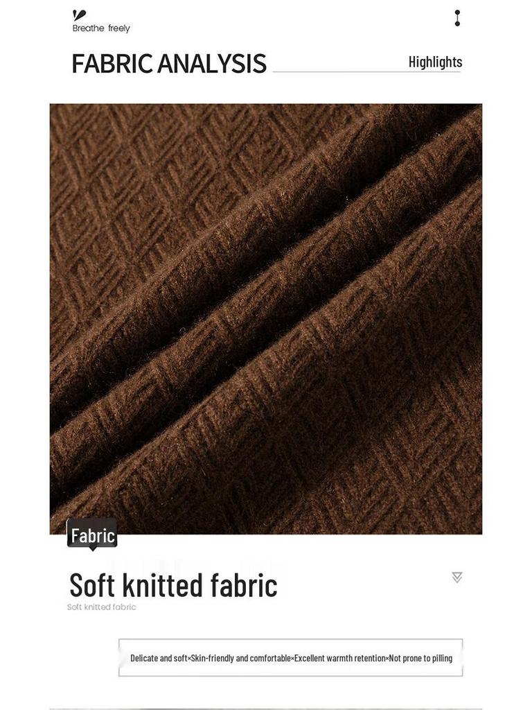 Firstview Men's Double-Ply 98% Wool Thickened Pullover Sweater