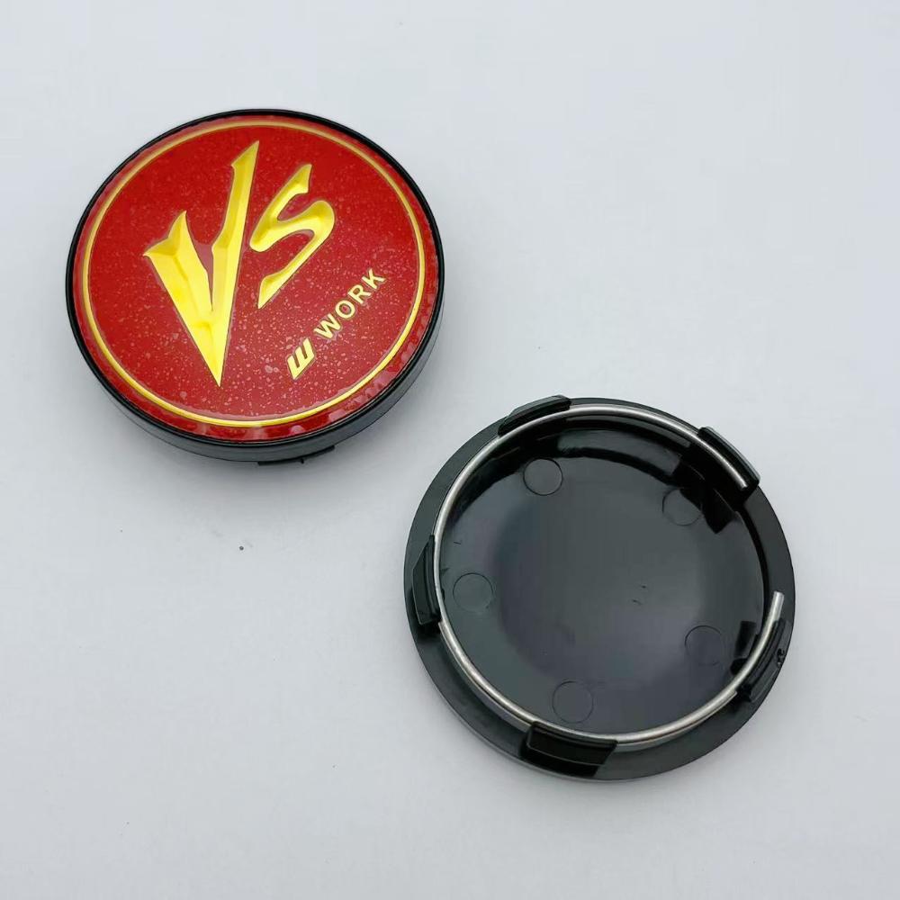 4pcs 58MM (I.D 54MM) VS W Work Logo Emblem Car Wheel Center Caps Car Accessories for Wheels Rim Hub Hubcaps Cnetre Cover Replace
