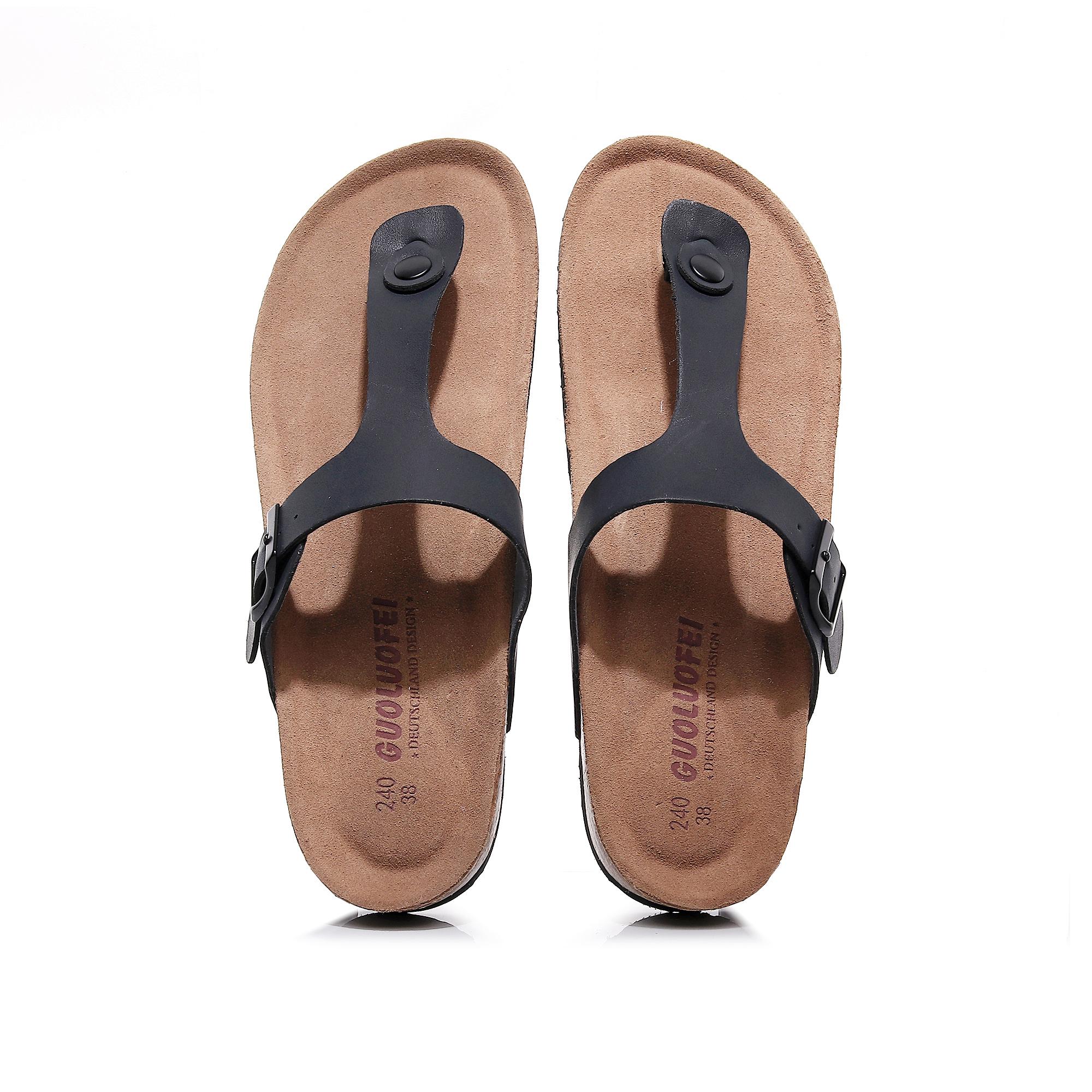 

Мужские туфли-слайды с застежкой-липучкой на плоской подошве, шлепанцы с пряжкой и круглым носком, повседневные летние пляжные шлепанцы 46