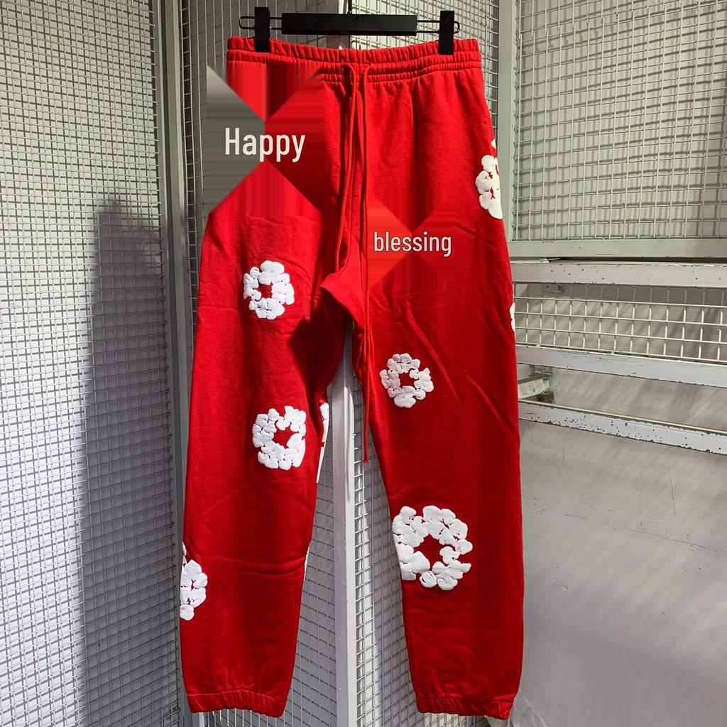 Denim Cottonwood Streetwear Sweatshirt & Hoodie Set: Cuffed Casual Trend for Men & Women