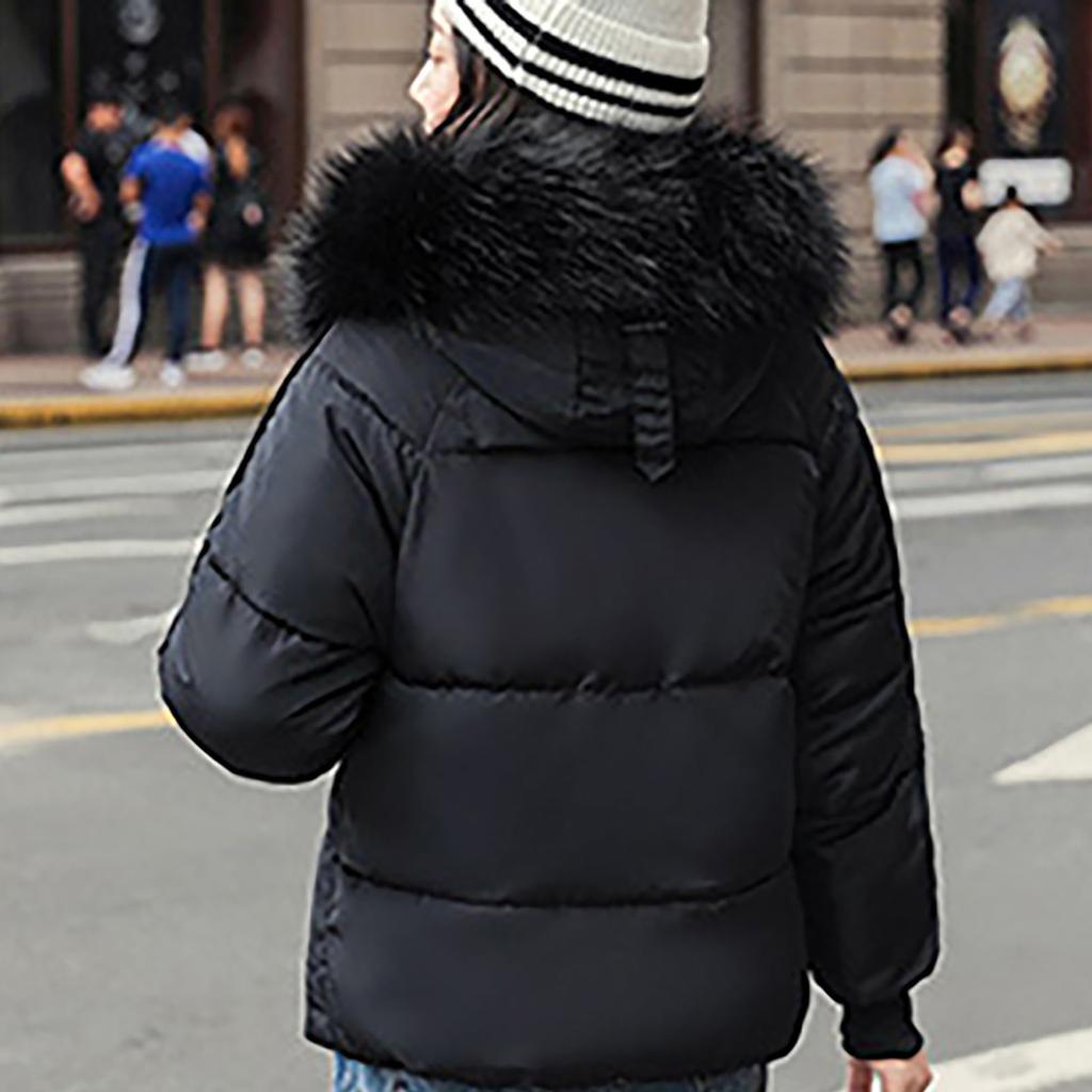 Women's  And Winter Fashion Short Down Cotton Jacket Solid Color Bread Clothes Jacket