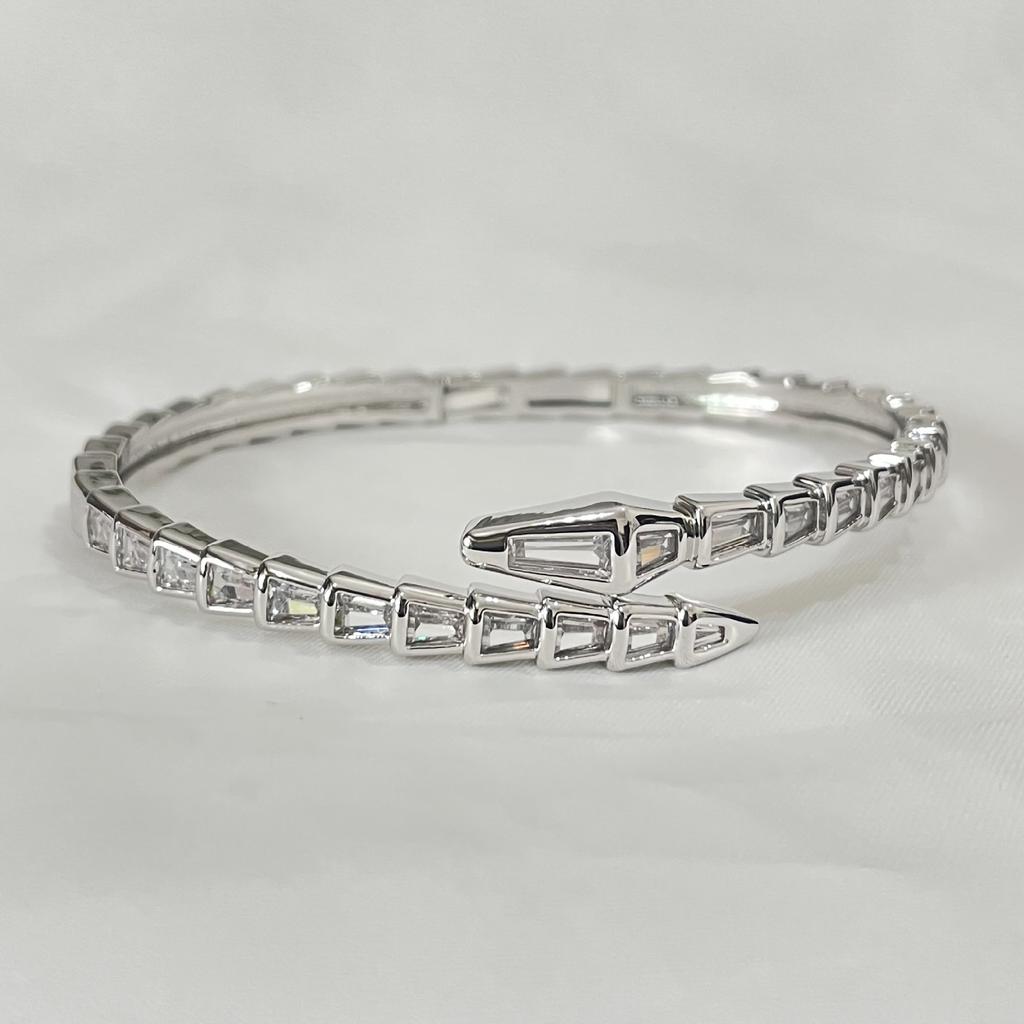 T Square Zirconium Snake-shaped Opening Ins Style Design High-end Jewelry Simple Couple Bracelet