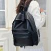 Sac à dos rétro en cuir PU Grande capacité Sac à dos décontracté pour femme avec plusieurs poches Parfait pour le travail quotidien, l'école et le shopping Sans pendentif