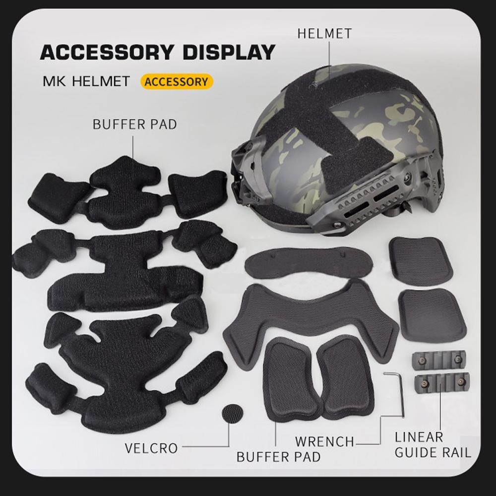 Víceúčelová maskáčová helma MK, taktická lovecká airsoftová paintballová CS ochranná helma, motokrosová cyklistická sportovní bezpečnostní kryt helmy, zahušťovací kryt