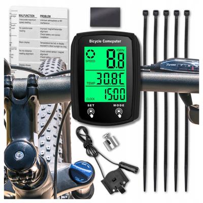 Waterproof Bicycle Computer For Bike Thermometer Night Mode Backlit