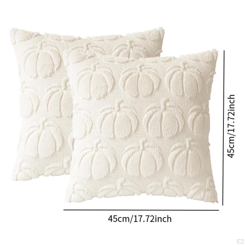 2Pcs Pumpkin Pillow Covers Cushion Cover Home Decor Embroidered Fall Throw Case Pillowcase