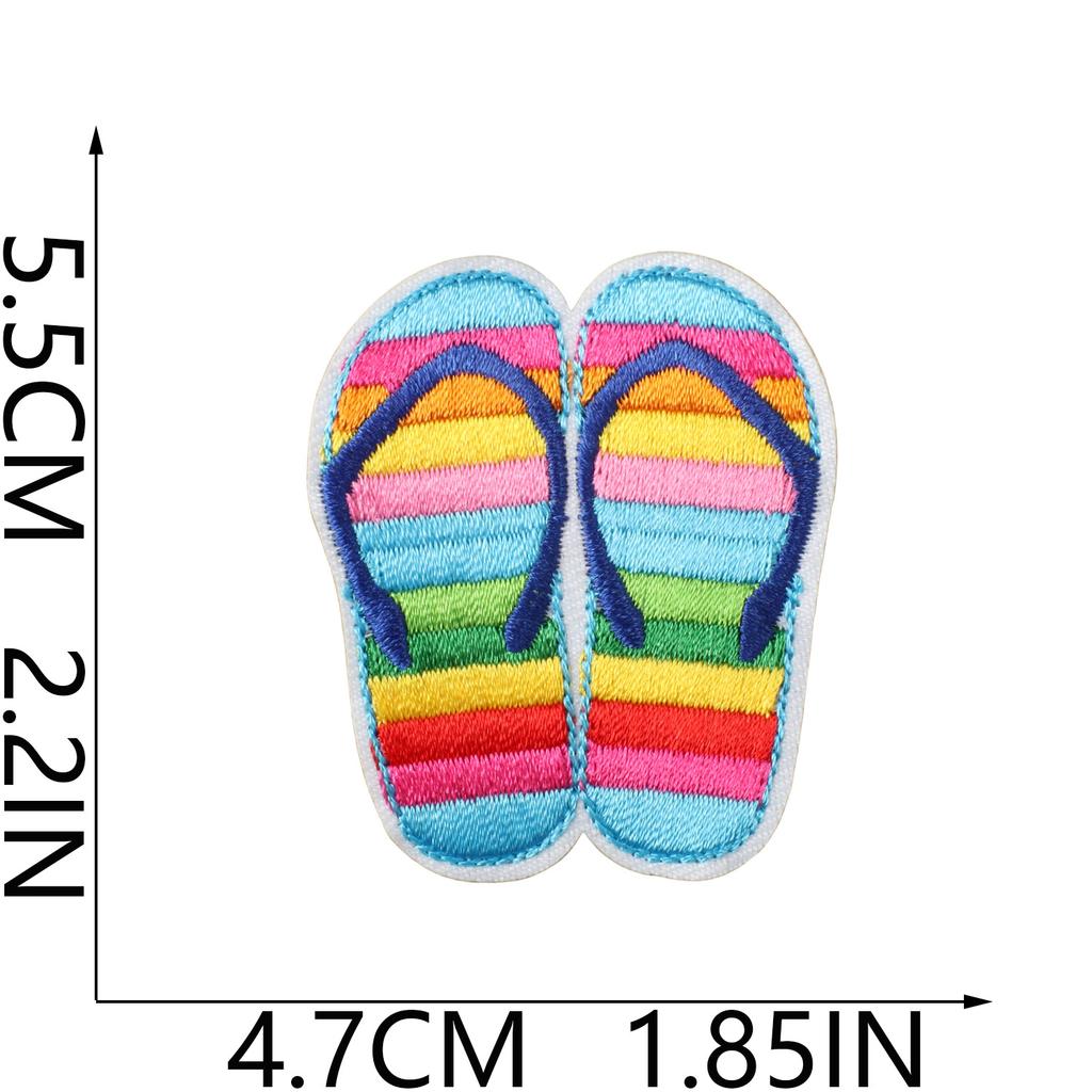Summer Ice Cream Embroidery Cloth Sticker Tide Play Diving Beach Embroidery Patch Surfboard Bag Embellishment Embroidery Label