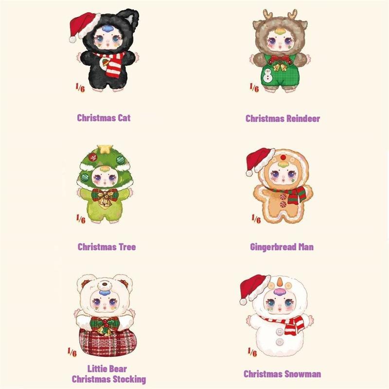 Mm Milk Candy Christmas Series Plush Blind Box Creative Action Figure Doll Desktop Decor Collection Mystery Box Christmas Gift