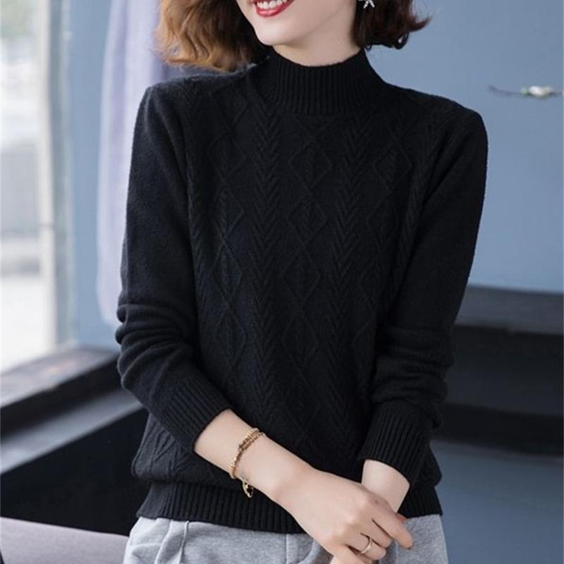 Fashion Women Turtleneck Sweater Autumn Winter Long Sleeve Pullovers Office Ladies Clothing Soft Knitted Jumpers  Pull Female