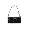 Nolita 20 Logo Sequin Hardware Zipper Closure Sequin And Smooth Leather Baguette Shoulder Bag Tote Small Women Bags Gold Black CP248-IMBLK