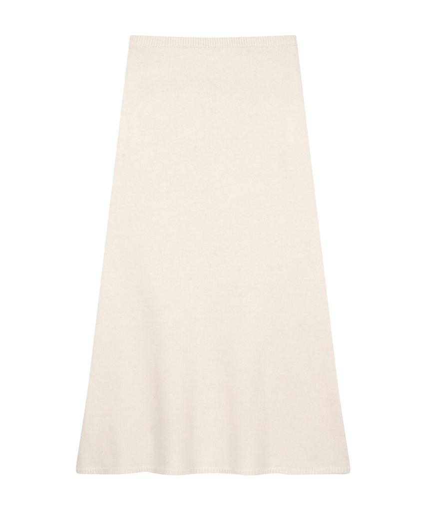 Pojitibeubaibeu Camel Hair Wool Knit Skirt (Ivory)
