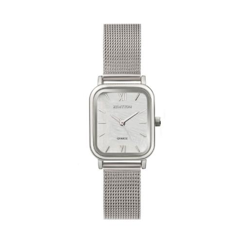 

[RUMTTON] RUMTTON Harbor Mother-of-Pearl Mesh Band Watch White Silver Silver