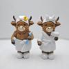 1PC Scottish Highland Cattle Resin Crafts, Bath Themed Calf Ornament, Bathroom Sink Decoration
