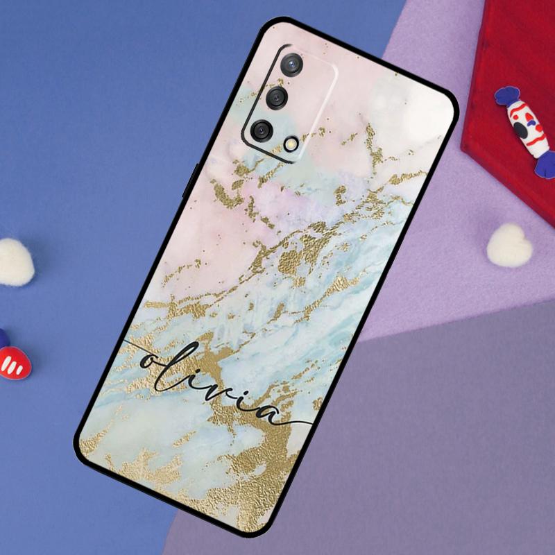 

Personalised marble initials name Case For OPPO A96 A76 A16 A18 A58 A78 A98 A17 A77 A54 A57 S A74 A5 A9 A53 A52 A72 A15 A93 OPPO A94 4G