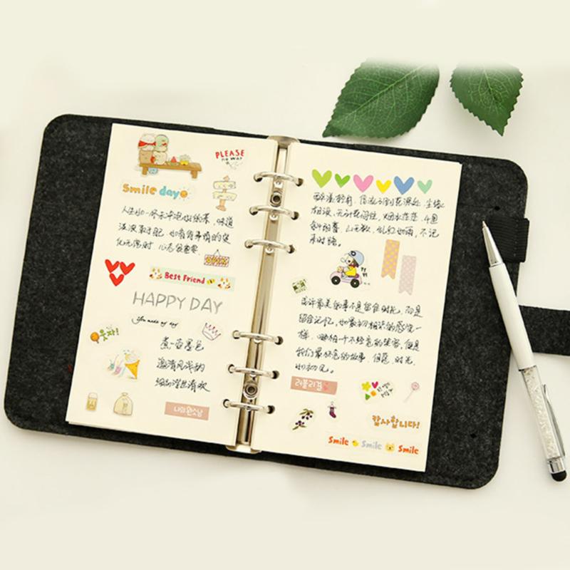 Student Replacement Cover Felt Notebook Shell Spiral Binder Traveler A5 A6 1Pc 6 Hole