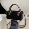 Zipper Faux Suede Cylinder Bag Y2K Women's Handbag Simple Boston Crossbody Bag  Girls