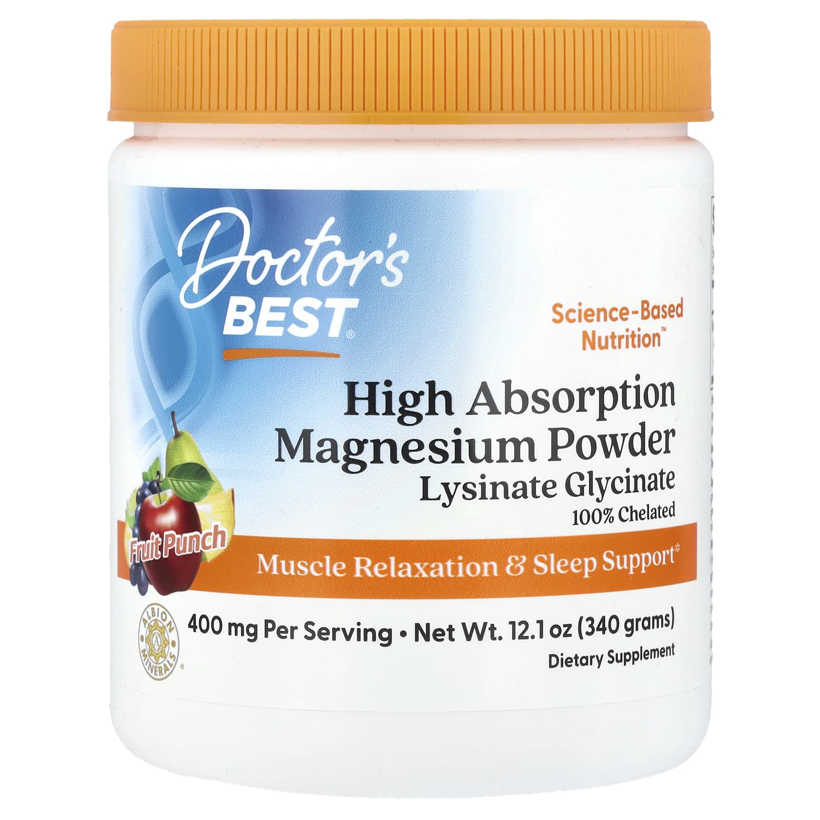 

Doctor S Best, High Absorption Magnesium Powder, Fruit Punch, 340G(12.1Oz)