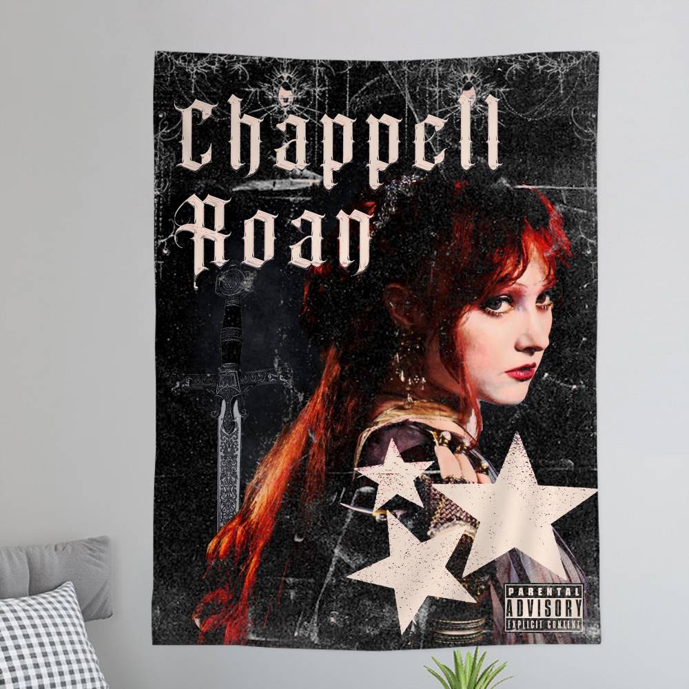 American Singer Chappell Roan Anime Tapestry Hanging Tarot Hippie Wall Rugs Dorm Home Decor